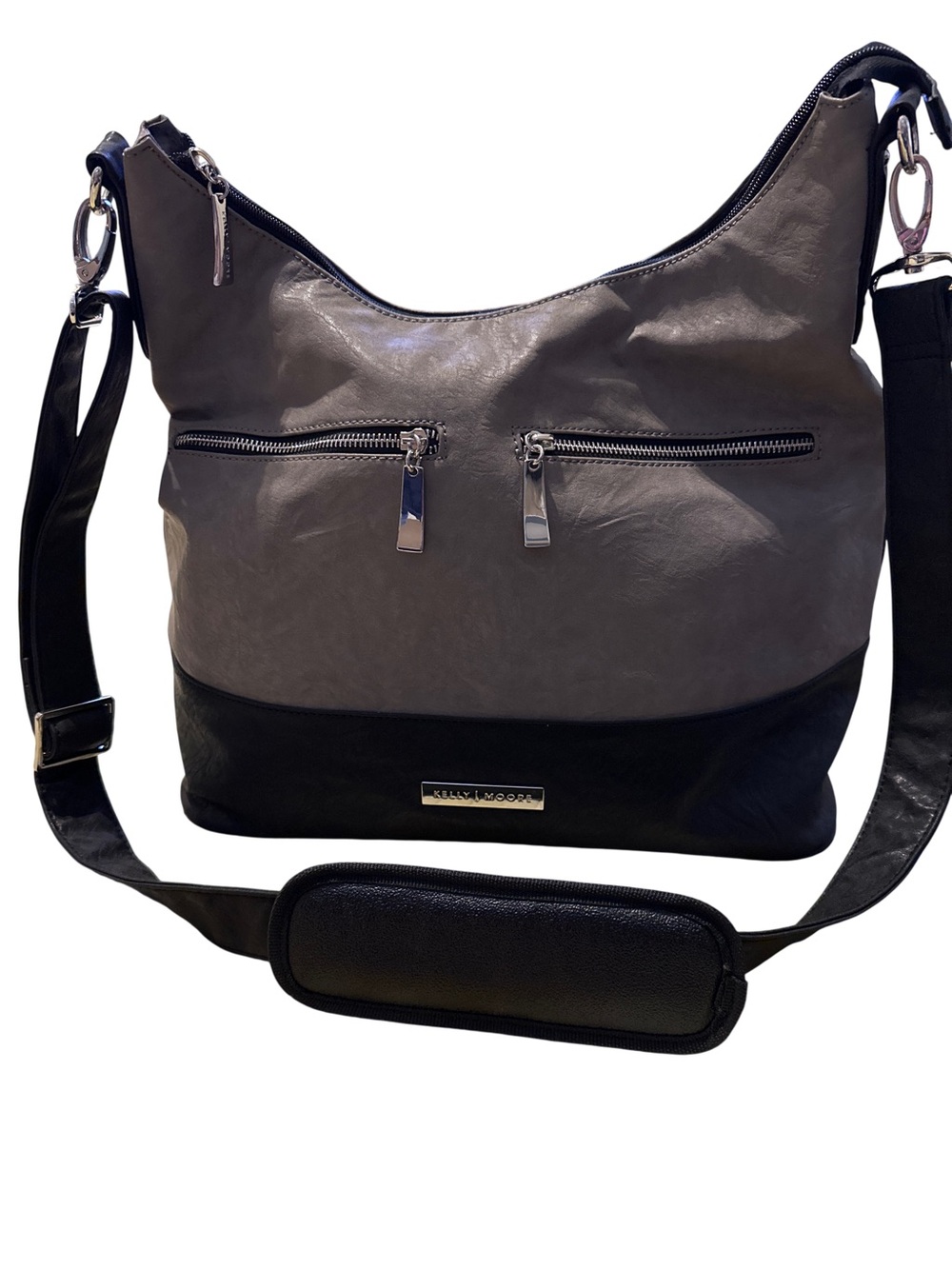 Kelly Moore Brownlee Two-Tone Gray and Black Camera/Shoulder Bag, Large